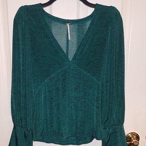 Free People Killer Queen Dark Green Top Medium